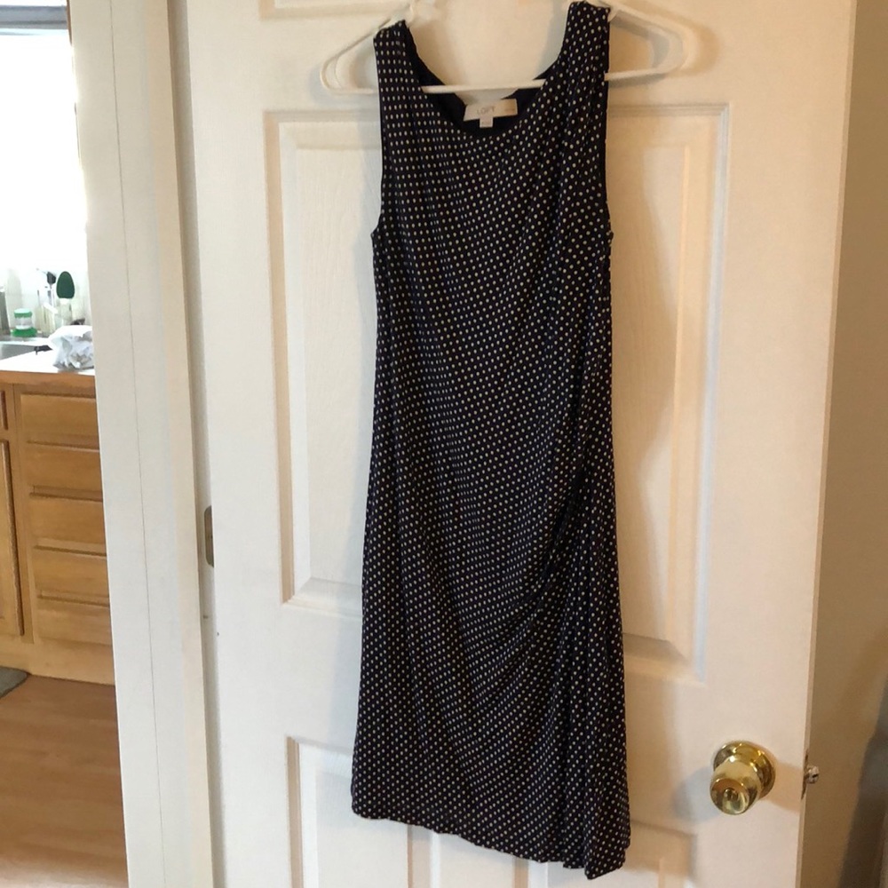 Navy polka dot dress